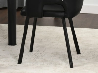 CZARNE krzesło tapicerowane CORBET - CZARNA NOGA - czarna podstawa