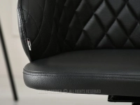 CZARNE krzesło do jadalni CARLA z pikowaniem - komfortowe krzesło skóra ekologiczna