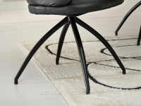 CZARNE krzesło do jadalni CARLA z pikowaniem - eleganckie krzesła z czarną podstawą