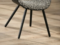 CZARNO BEŻOWE krzesło z motywem animal print BENT NOGI CZARNY - czarne drewniane nogi