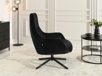 CZARNY fotel premium ARMANDO OBROTOWY - obrotowy fotel do biblioteczki