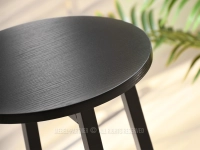 CZARNY okrągły hoker industrialny BOREL DREWNO - CZARNY - struktura 
