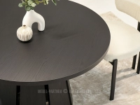 CZARNY stół okrągły SOLVO 120 cm - duży blat 