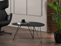 CZARNY STOLIK DO KAWY RAVA XL I METALOWY STELAŻ - nowoczesny design