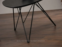 CZARNY STOLIK DO KAWY RAVA XL I METALOWY STELAŻ - metalowa, minimalistyczna podstawa
