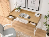 DĘBOWE biurko z szufladami w stylu skandynawskim ESLOV - biurko z dwoma szufladami
