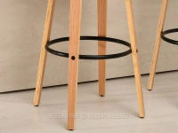 Krzesło barowe z pikowaniem 72 BEŻ EKOSKÓRA DREWNO DĄB - podstawa z podnózkiem