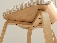DĘBOWE krzesło w geometryczne wzory KREMOWO BEŻOWY JULIO  - element do samodzielnego montażu