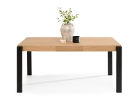 Stół bari dąb, podstawa czarny