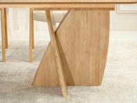 Nowoczesny DĘBOWY stół z geometryczną podstawą LINDOR - designerska podstawa