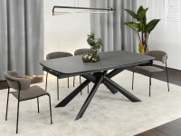 Designerski stół GRAFIT MARMUR PIETRA DANZEN - w aranżacji z krzesłami NILDA