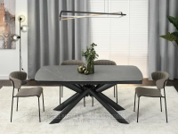 Designerski stół GRAFIT MARMUR PIETRA DANZEN - w aranżacji z krzesłami NILDA