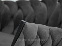 Designerskie krzesło barowe PEONIA SZARY WELUR - CZARNY - miękki welur
