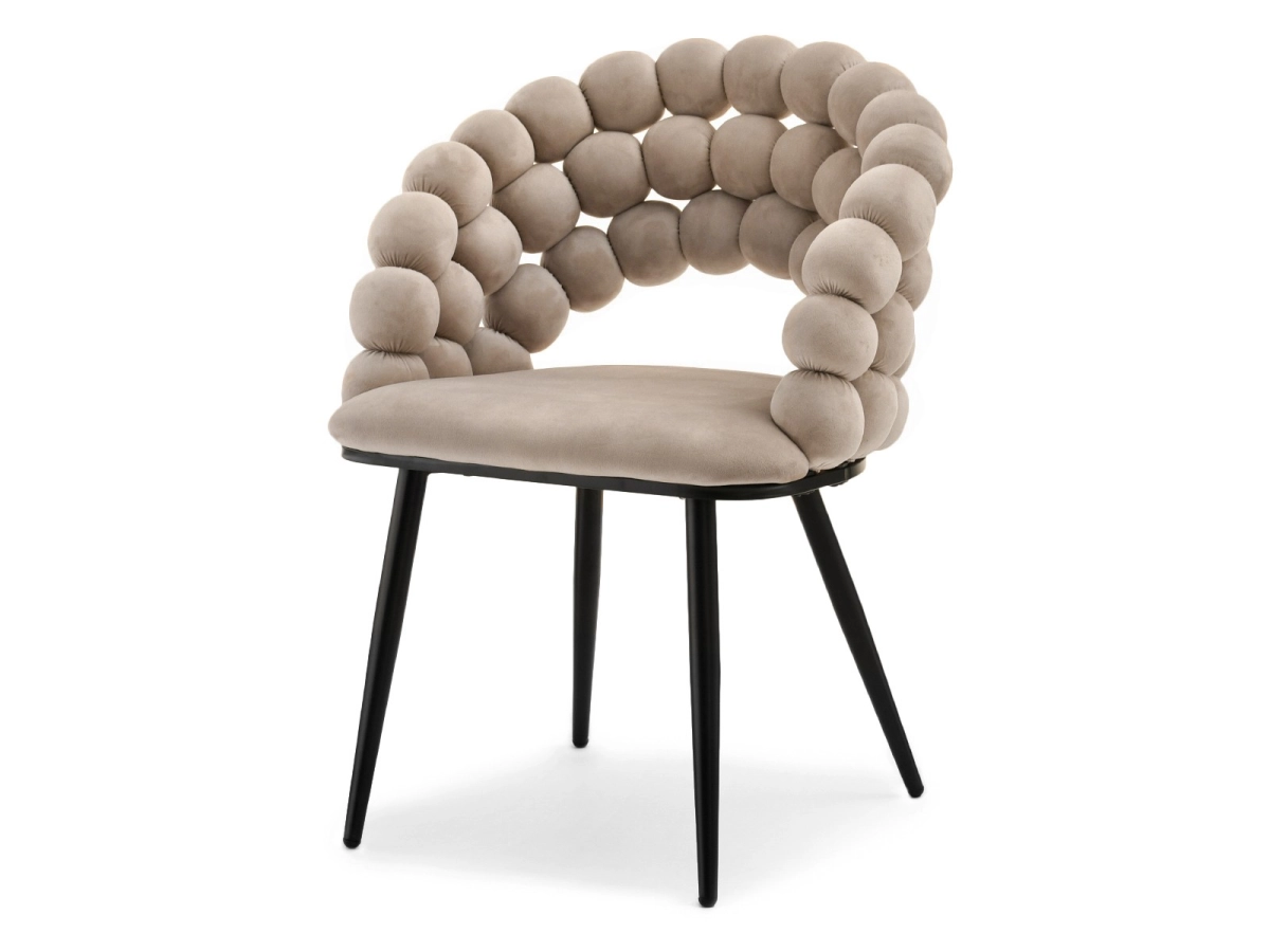 Designerskie krzesło fotelowe LUCY BEŻ - CZARNY 