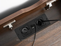 Drewniana szafka nocna EMMA ORZECH - CZARNY - schowek z gniazdkami i USB