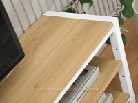 Drewniana szafka RTV ELLEN JASNY DĄB - BIAŁY - struktura drewna