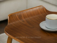 Drewniany stolik pomocnik MARINO ORZECH NOGI ORZECH - orzechowy stolik do sofy