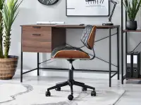 Drewniane krzesło do biurka BRUNO ORZECH - CZARNY - stylowe krzesło do biurka