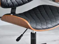Drewniane krzesło do biurka BRUNO ORZECH - CZARNY - fotel biurowy z regulacją wysokości