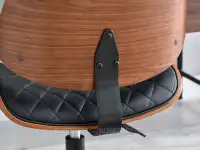 Drewniane krzesło do biurka BRUNO ORZECH - CZARNY - drewniany fotel do biurka