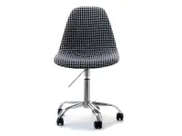 Obrotowe krzesło tapicerowane MOP MOVE TAP pepitka - podstawa ze stali chromowanej