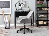 Fotel biurowy omar szary tkanina, podstawa czarny