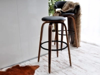 Elegancki stołek - hoker barowy drewniany obrotowy nr 41
