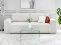 Designerska ława kawowa SZKŁO JASPIS XL TRANSPARENTNY - w aranżacji z sofą CRAFT