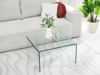 Designerska ława kawowa SZKŁO JASPIS XL TRANSPARENTNY - kwadratowy blat