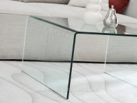 Designerska ława kawowa SZKŁO JASPIS XL TRANSPARENTNY - frezowane krawędzie