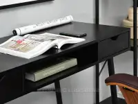 Duże biurko z szufladami GAVLE CZARNE DREWNO - CZARNY - głęboki czarny kolor