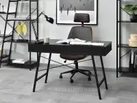 Duże biurko z szufladami GAVLE CZARNE DREWNO - CZARNY - minimalistyczny stelaż