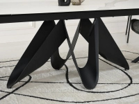Duży stół z marmuru BIAŁY MARMUR STATUARIO PREZIOS - wyjątkowa noga stołu