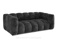 Dwuosobowa sofa tapicerowana o obłym kształcie OLIA CZARNY