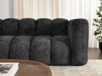 Dwuosobowa sofa tapicerowana o obłym kształcie OLIA CZARNY - nowoczesne zaokrąglone kształty