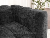 Dwuosobowa sofa tapicerowana o obłym kształcie OLIA CZARNY - podłokietnik