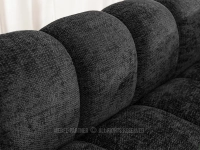 Dwuosobowa sofa tapicerowana o obłym kształcie OLIA CZARNY - oparcie w kształcie chmurki