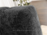Dwuosobowa sofa tapicerowana o obłym kształcie OLIA CZARNY - przyjemna w dotyku tkanina