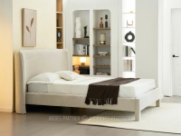 Dwuosobowe łóżko z zagłówkiem 160x200 CASPIA BEŻOWY - w aranżacji