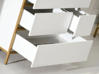 Elegancka komoda SAMOA A BIAŁE DREWNO - ZŁOTY - system push to open