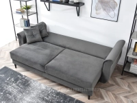 Elegancka kanapa z weluru LANTI SZARA z cekinami do salonu - funkcja rozkładania