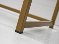 Elegancka konsola z szufladą i półką BIAŁE DREWNO NORA XL ZŁOTY - metalowa podstawa