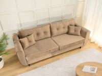 Elegancka sofa z praktycznym pojemnikiem BEŻ BLINK CZARNY - beżowa sofa do salonu