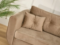 Elegancka sofa z praktycznym pojemnikiem BEŻ BLINK CZARNY - eleganckie detale w postaci lamówki i pikowania