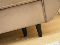 Elegancka sofa z praktycznym pojemnikiem BEŻ BLINK CZARNY - drewniane nogi