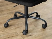 Elegancki fotel biurowy CZARNY WELUR MERLIN CZARNA NOGA - stabilna metalowa podstawa