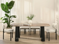 Elegancki prostokątny stół BRĄZOWY MARMUR POŁYSK LUNIS CZARNY -współczesny design