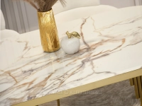 Elegancki stół ANTIGUA 180 BIAŁY MARMUR GOLD - ZŁOTY - marmur w detalu
