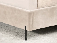 Dwuosobowe łóżko 140x200 z zagłówkiem JASNY BEŻ AMANI CZARNY - metalowe nogi o wysokości 15 cm