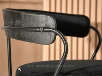 Eleganckie krzesło barowe RUFIN CZARNY - CZARNE NOGI - metalowy stelaż